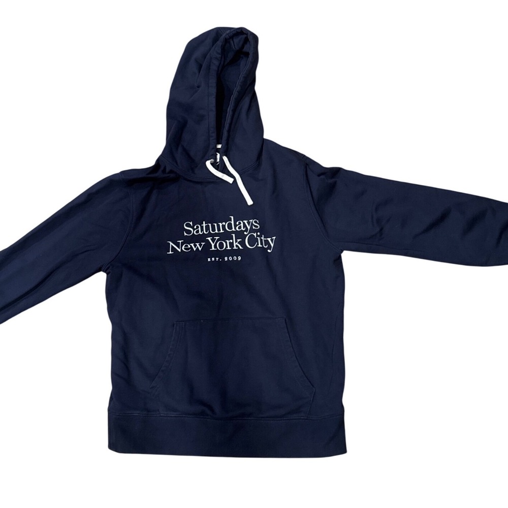 Saturdays New York City Men Large Navy 10th Anniversary Logo Hoodie French Terry